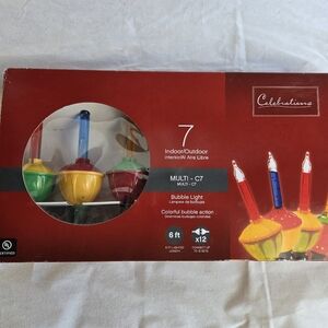 Retro Bubble Lights 7 Indoor/Outdoor Multicolor 6ft New